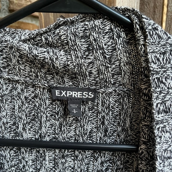 Express Cozy Gray Cable-Knit Cardigan - Picture 2 of 3